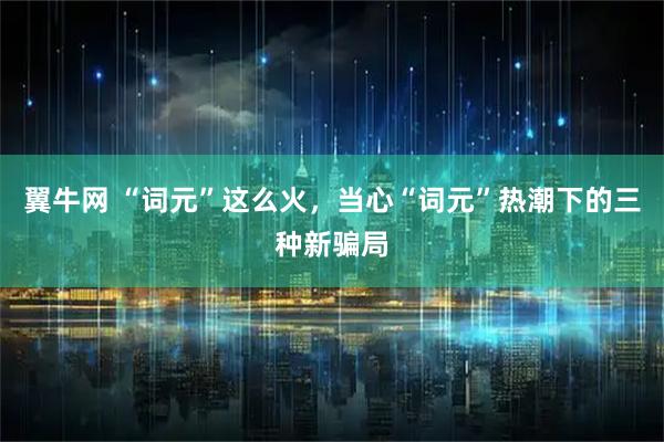 翼牛网 “词元”这么火，当心“词元”热潮下的三种新骗局